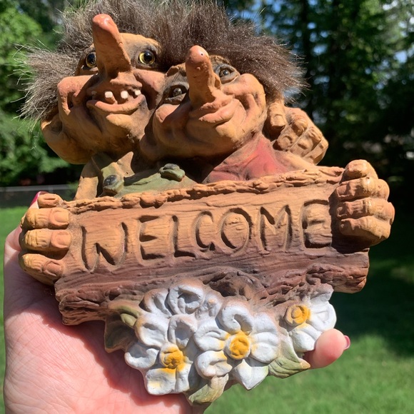 Rare Vintage Original NyFORM TROLL Welcome Door Plate - Picture 15 of 16